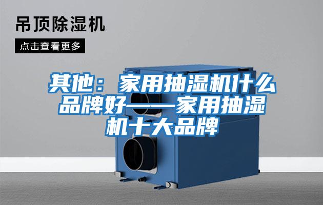 其他：家用抽濕機(jī)什么品牌好——家用抽濕機(jī)十大品牌