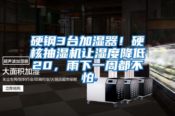 硬鋼3臺加濕器！硬核抽濕機讓濕度降低20，雨下一周都不怕